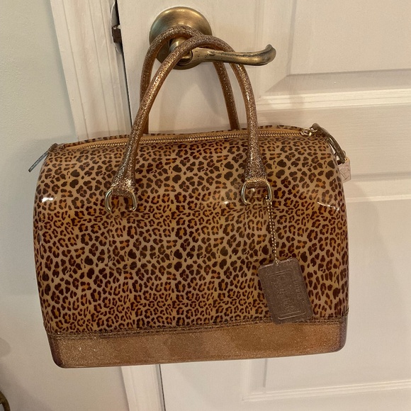 Furla Candy Bag Leopard Print EUC - Picture 1 of 11